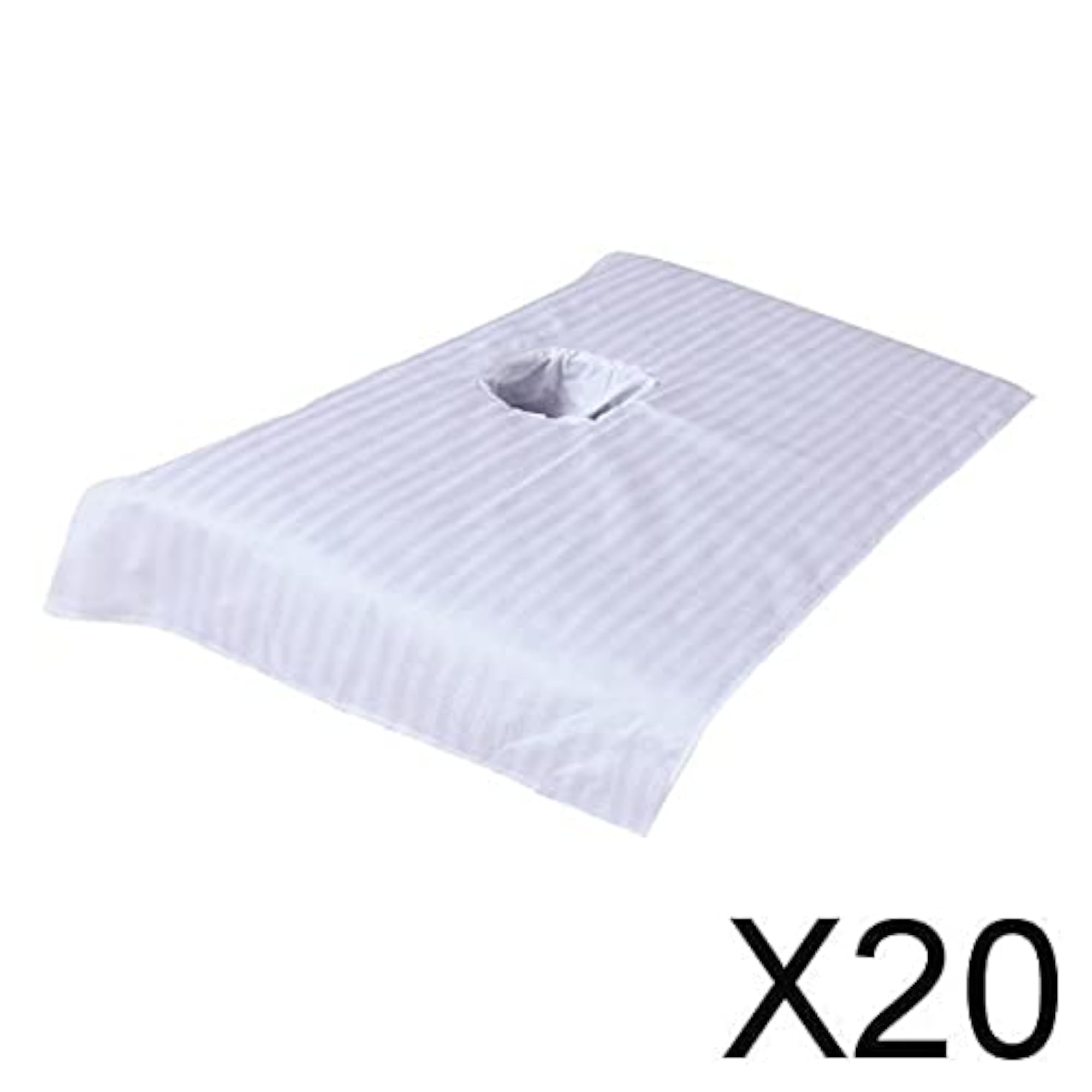 Pure Cotton Massage Table Face Hole Towel, White